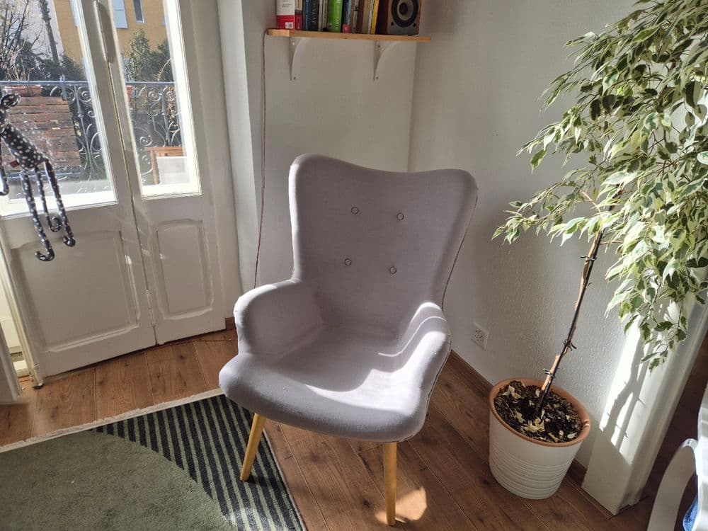 Comfortable Armchair with Wooden Legs, Maisons du Monde