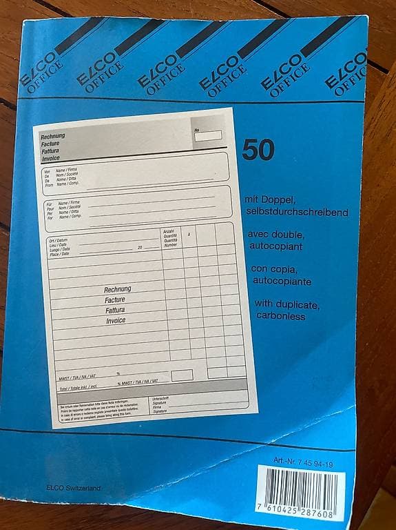 À donner: bloc de fiches à facture