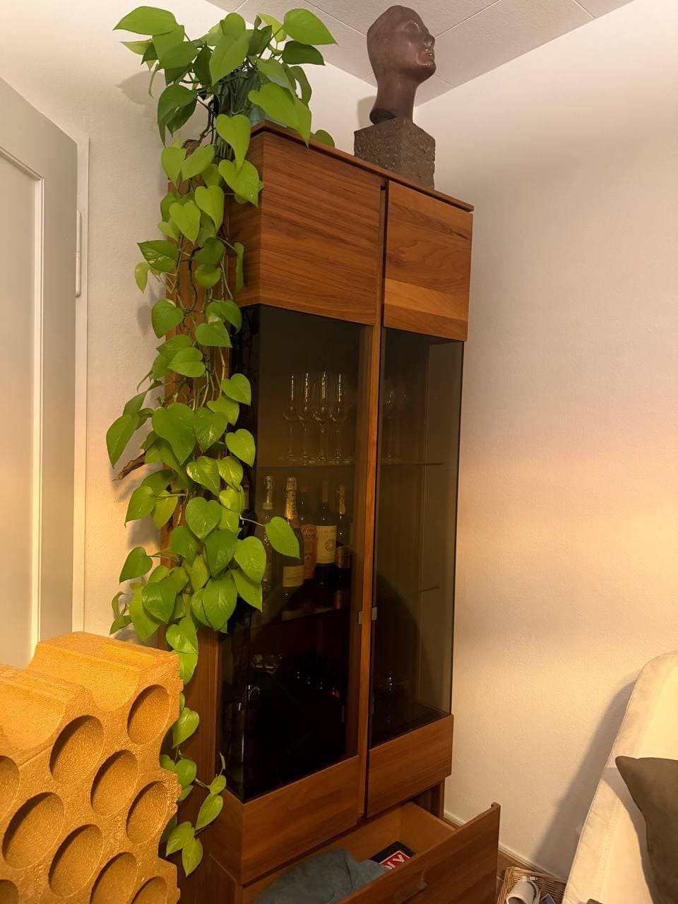 Vitrinenschrank in Nussbaum-Optik