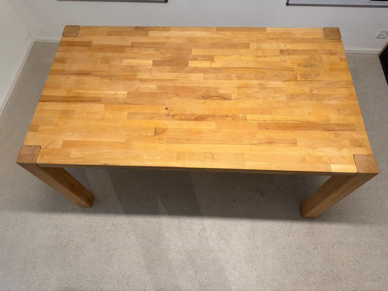 Massivholz-Esstisch Buche 160x90 cm