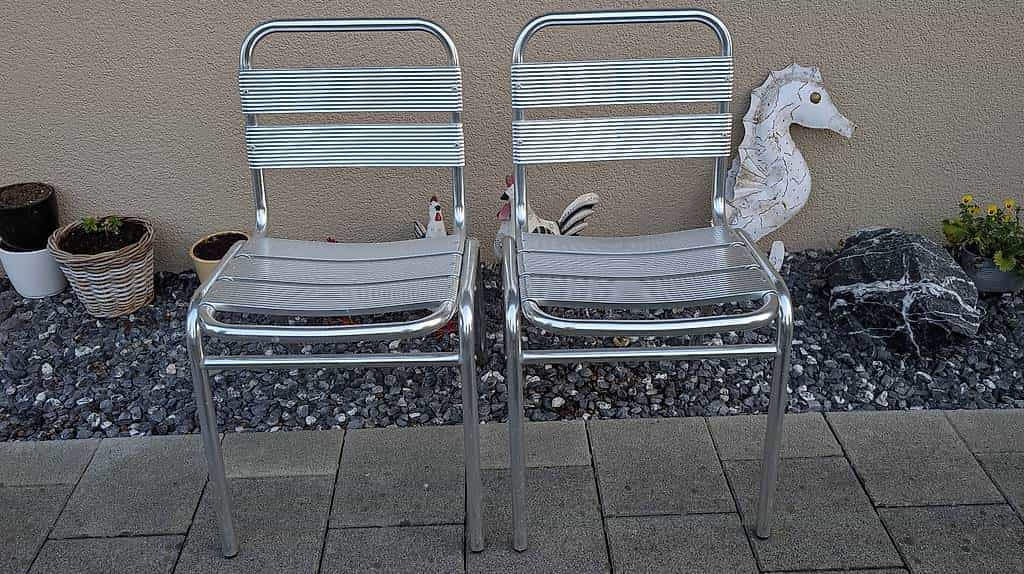 2 Stück Alu Gartenstühle