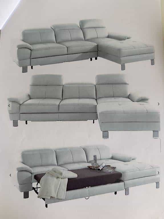 GRATIS Ecksofa ausziehbar weiss Kunstleder