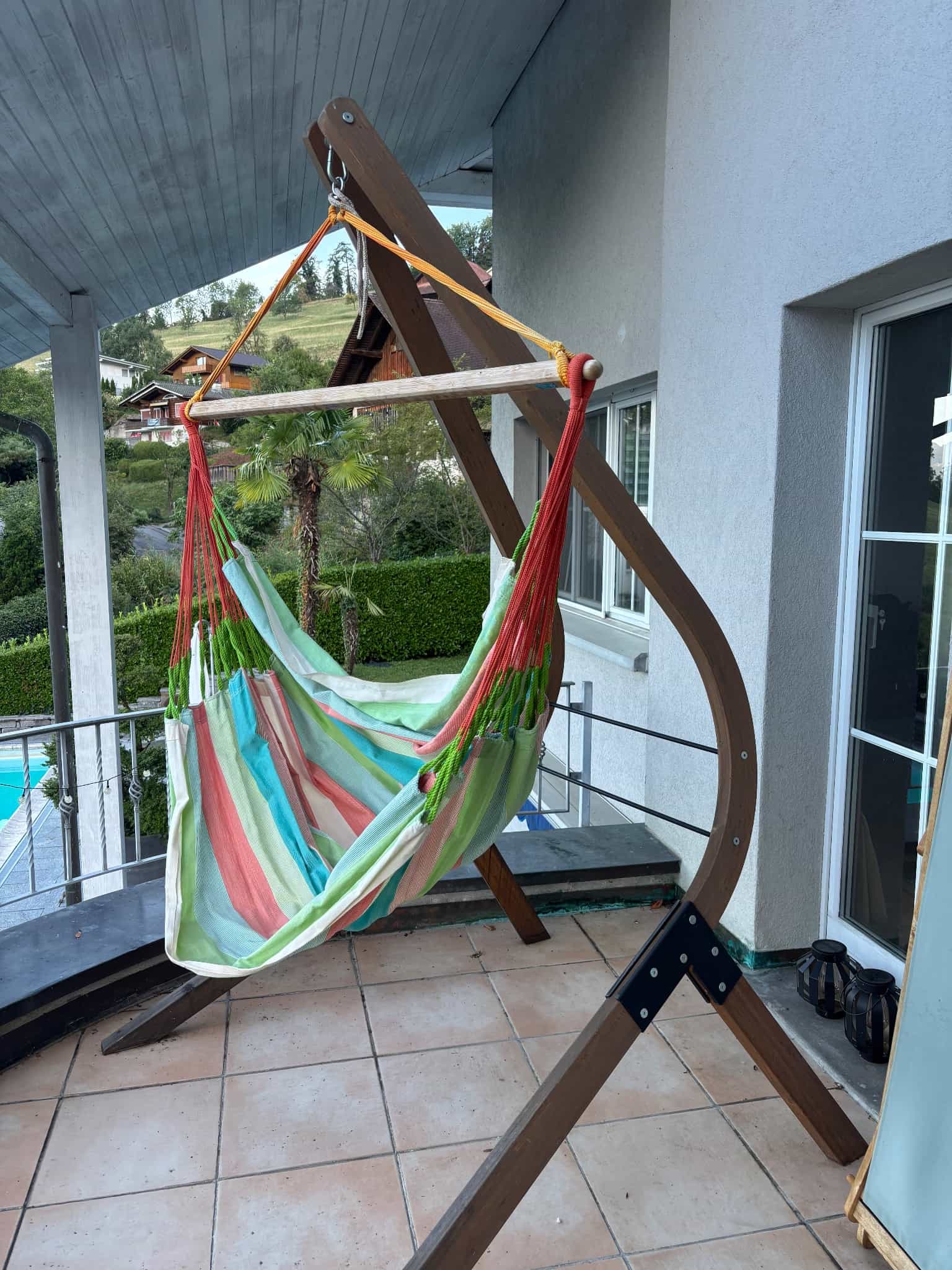 La Siesta Haengegestaell mit Haengematte, braun/bunt