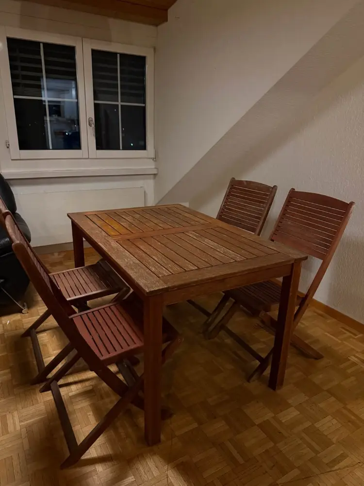 Gartentisch mit 4 Stühlen 120x80
