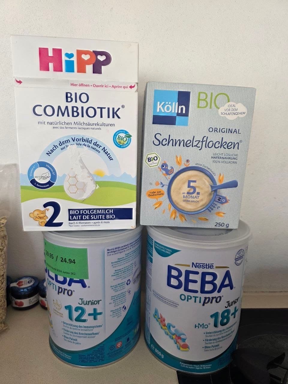 Babyprodukte und Lebensmittel