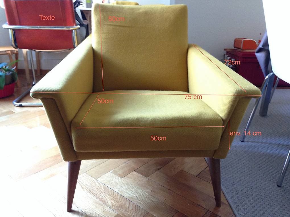 2 fauteuils vintage couleur moutarde