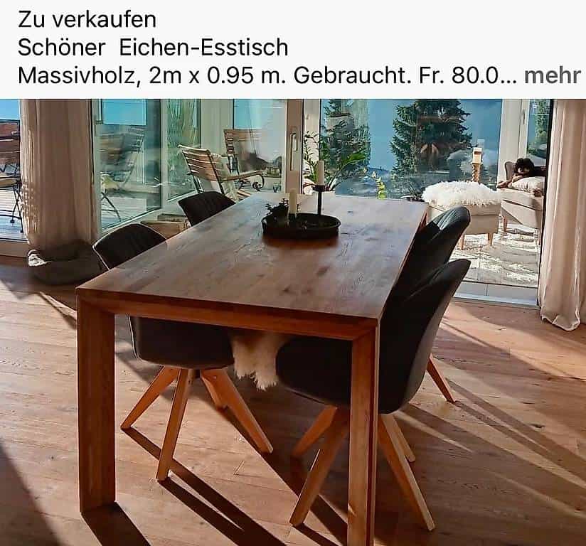Schöner Echtholz-Eichentisch