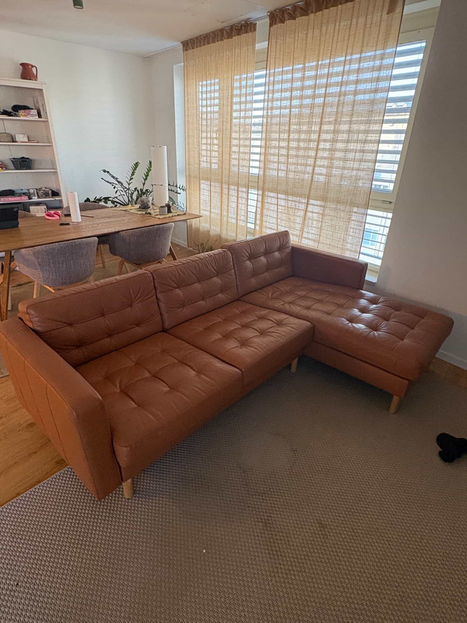 Ecksofa IKEA Landskrona, cognacbraun Leder