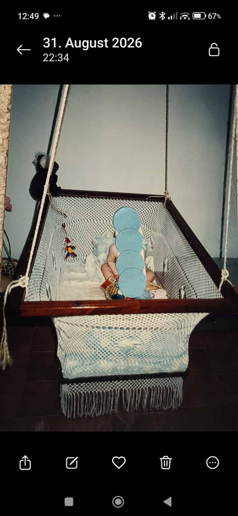 Lit bébé suspendu bois et macramé