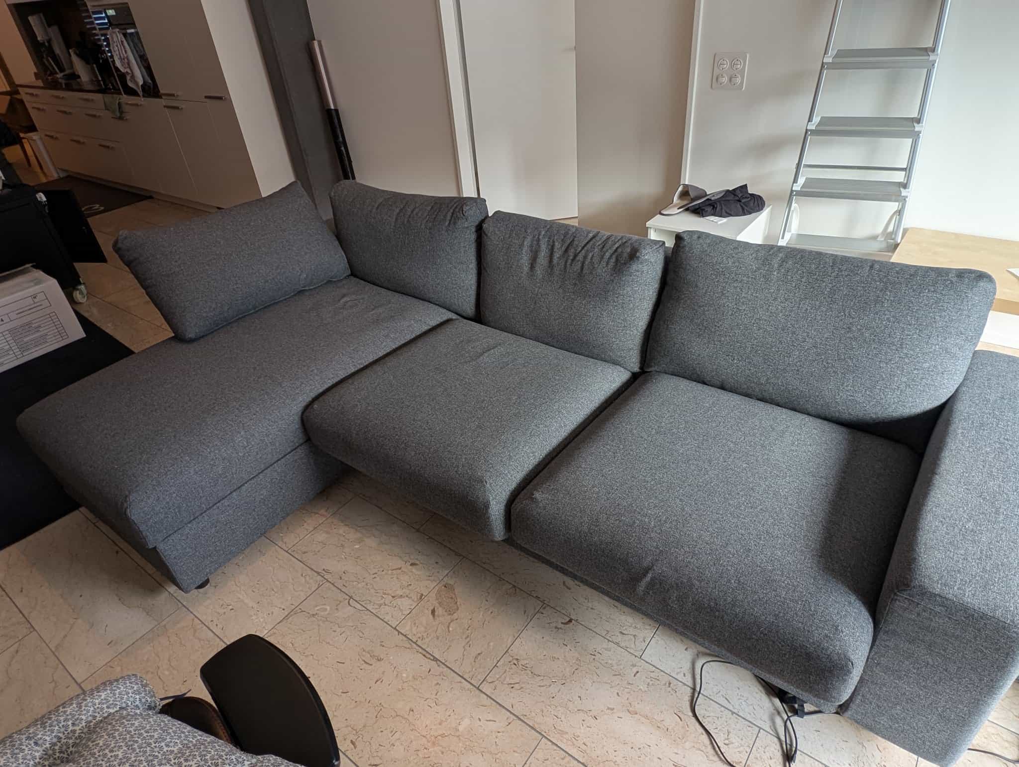 Vimle IKEA Bettsofa mit Recamiere mittelgrau