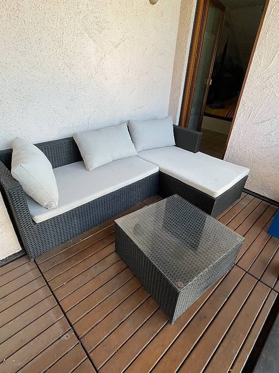 Lounge - Rattan Optik - anthrazit - gratis abzugeben