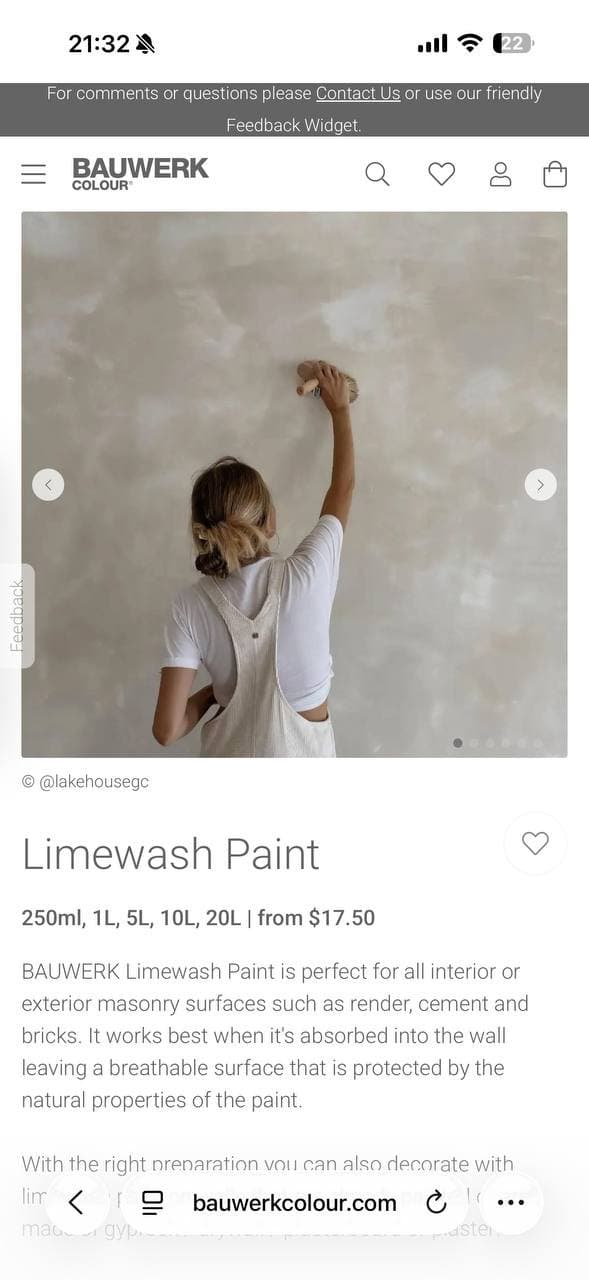 Bauwerk Color Lime Wash Farbe, nie geöffnet