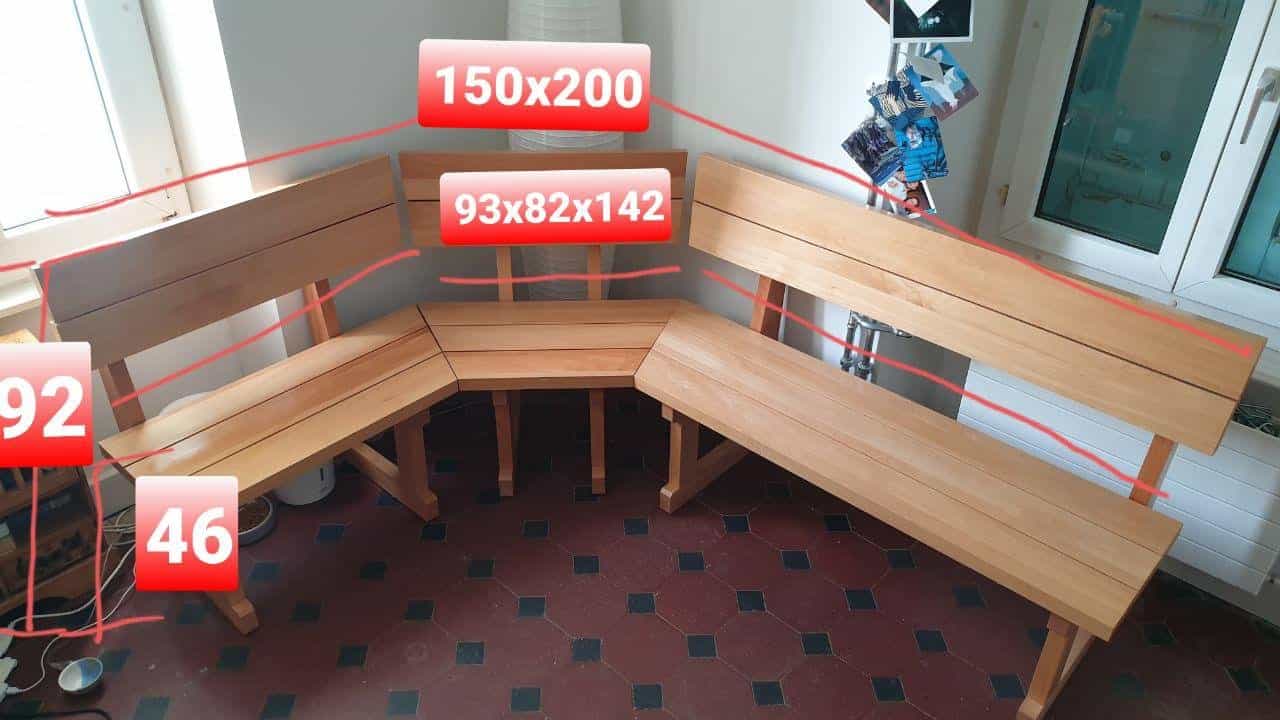 Banc d'angle en bois