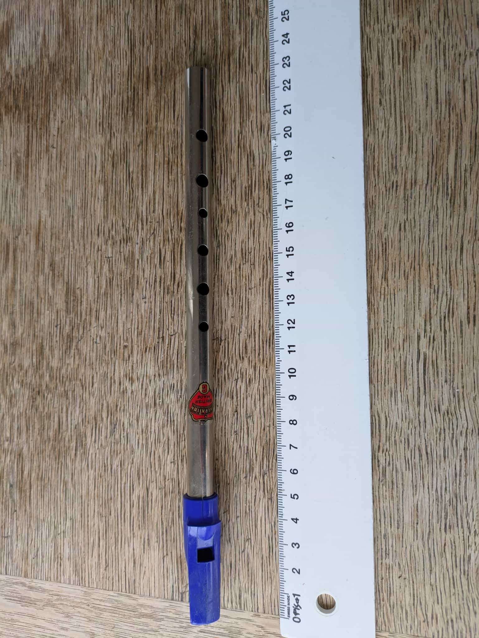 Blockflöte Metall Tin Whistle 23cm lang, G-Stimmung