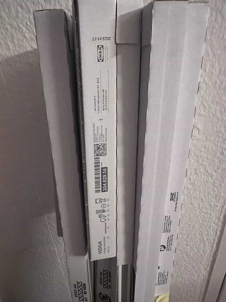 16x IKEA Vidga Gardinenschiene (1-läufig, weiss)