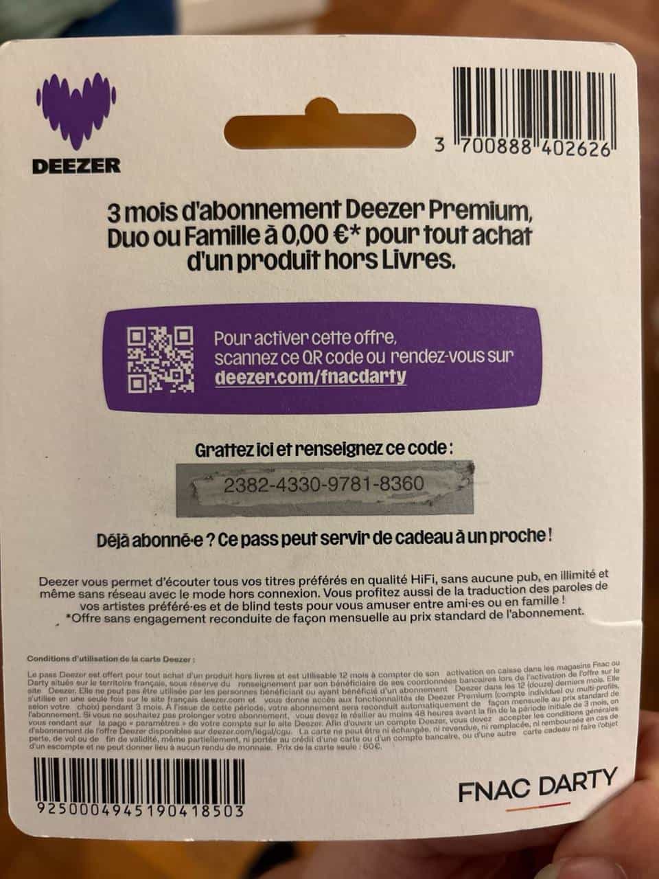 Code Deezer Premium 3 mois gratuit