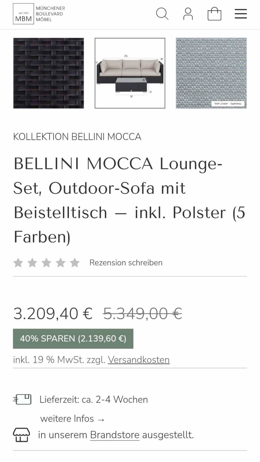 MBM Eckelement Gartensofa