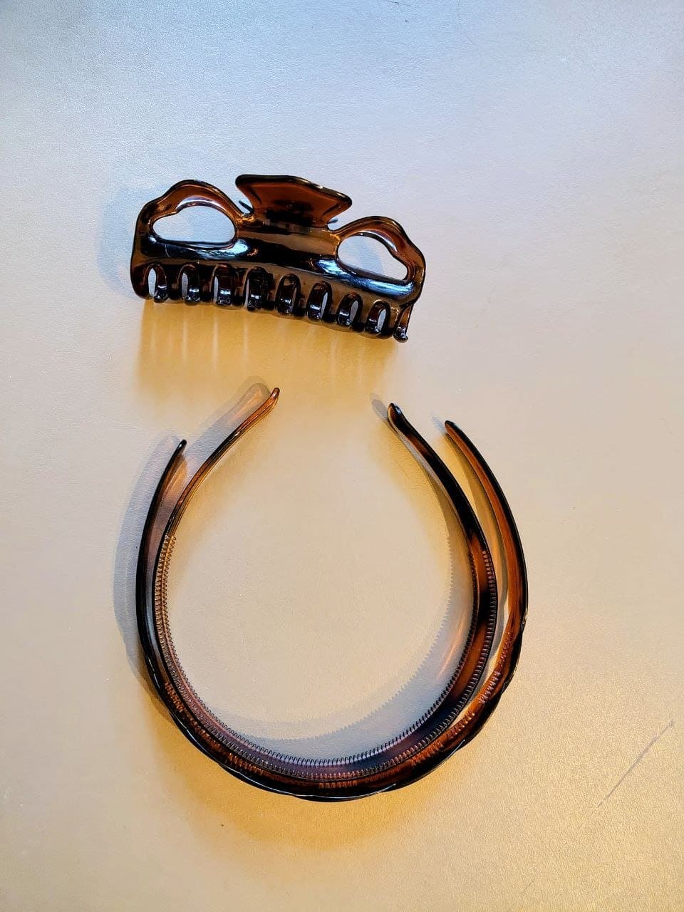 Haarspange braun (Kunststoff)