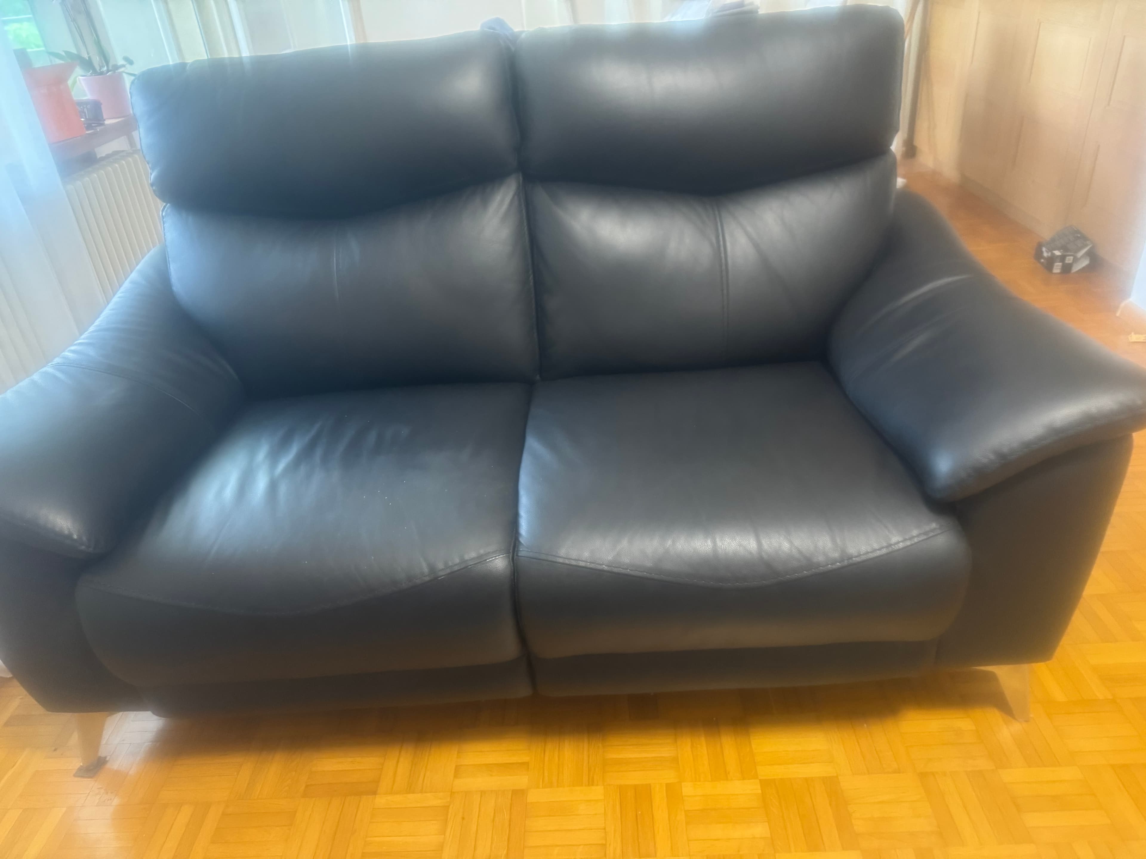 Gratis! Zweisitter sofa in Lederlook Schwarz XXXL Lutz