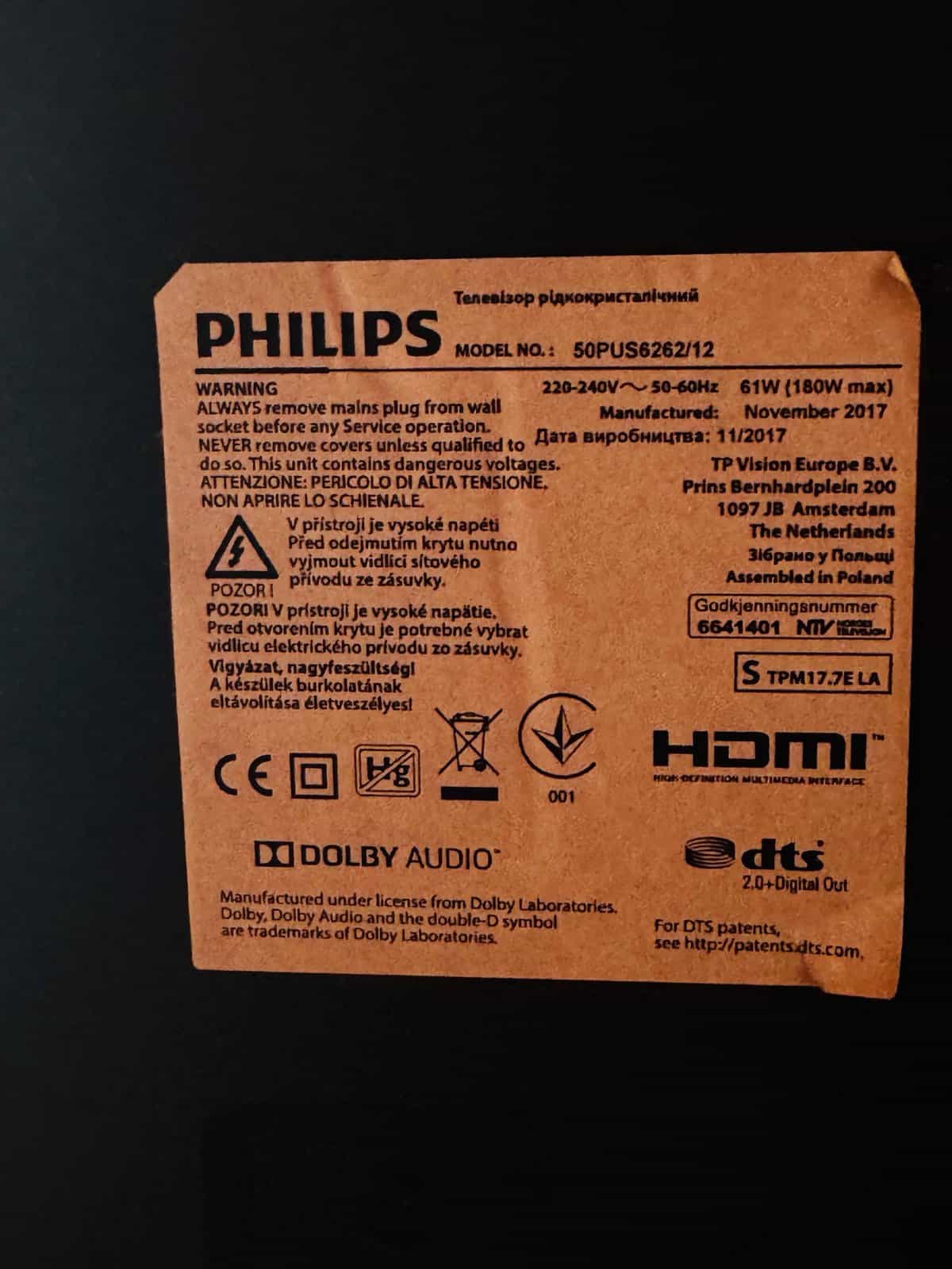 Philips 50" Fernseher defekt zu verschenken
