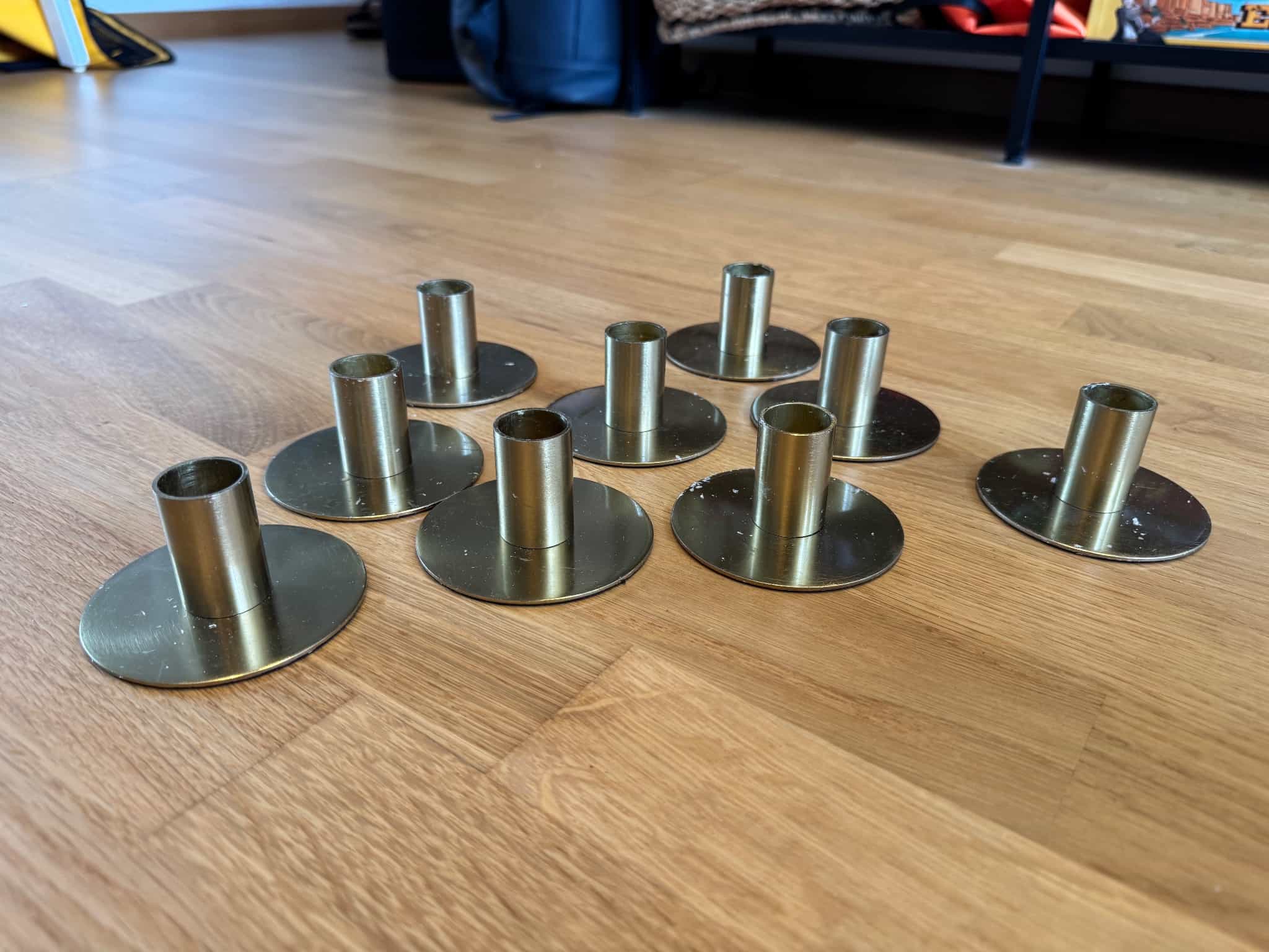 Candle holders, set of 9