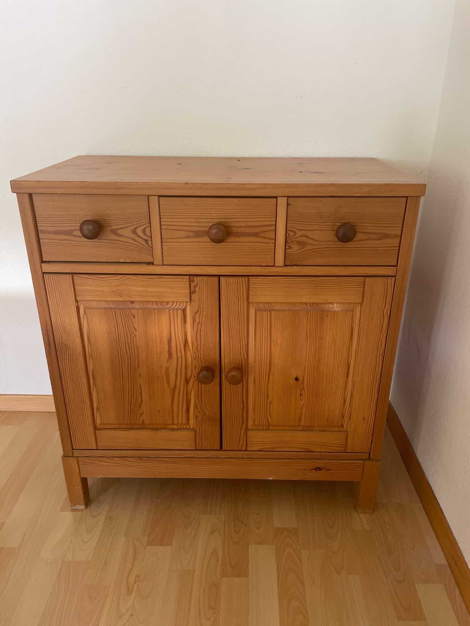Kommode Holz, braun, 3 Schubladen