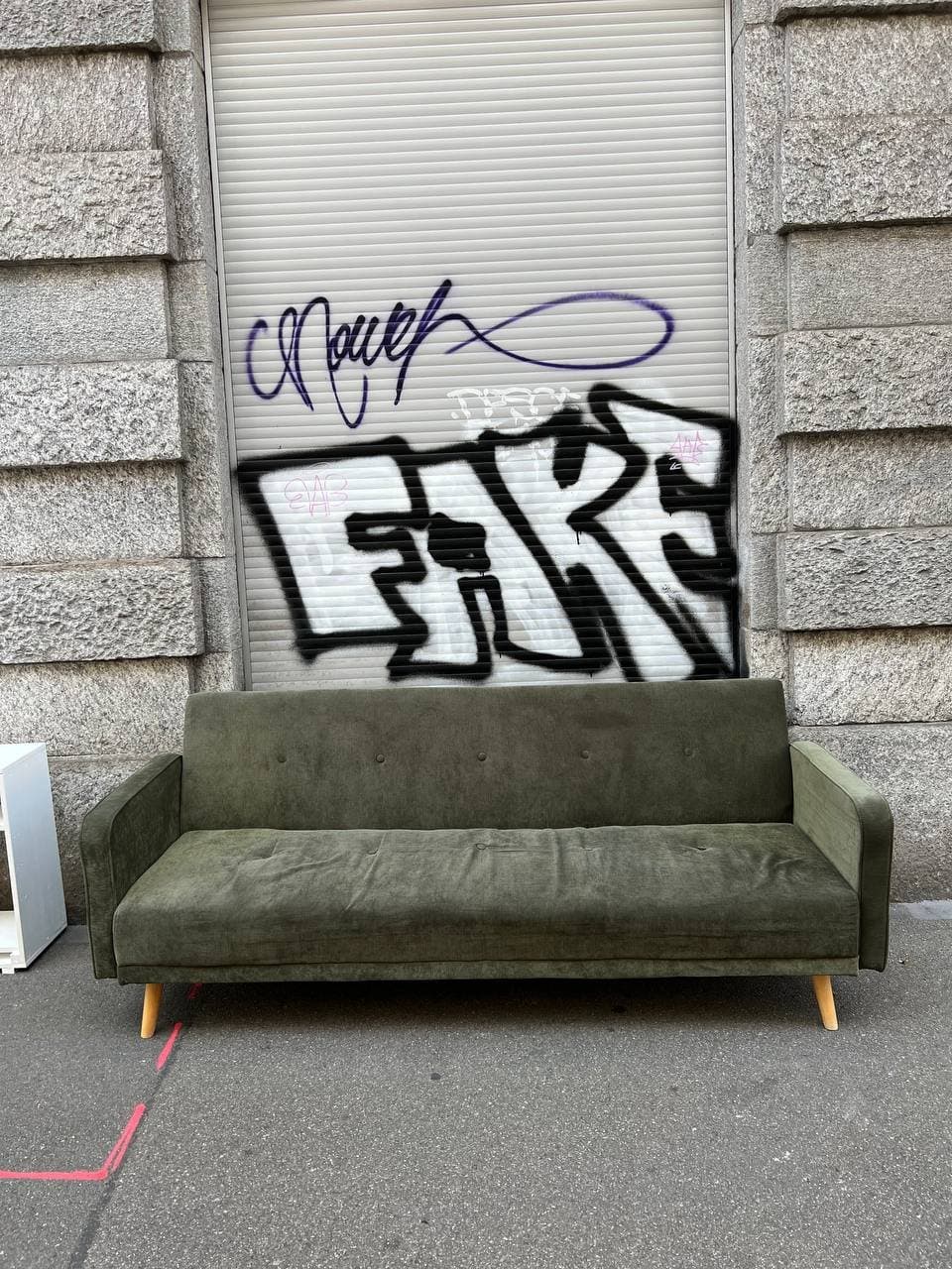 3er Bettsofa grün umwandelbar