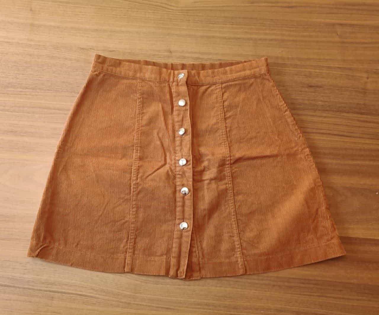 Kurzer Cord-Rock orange, Grösse 42