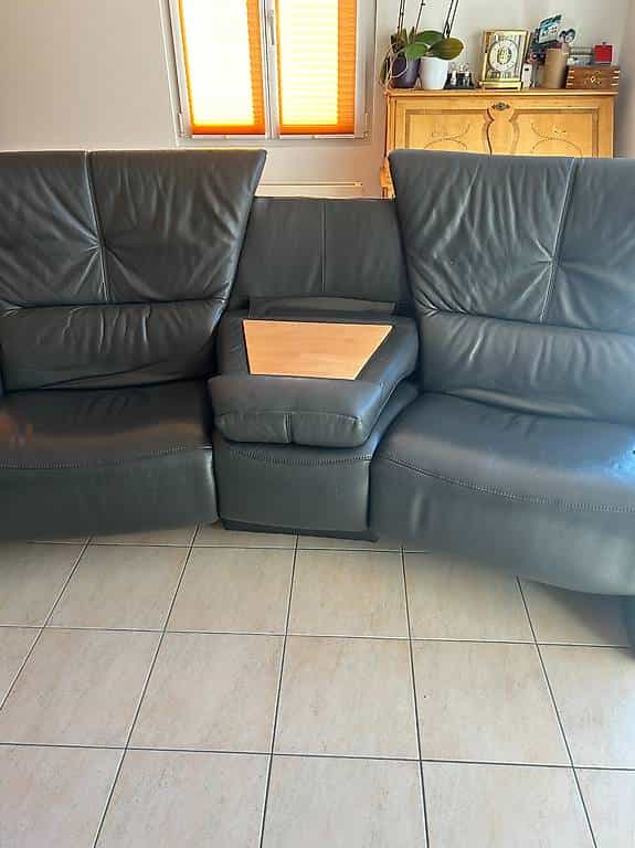 Fauteuil cuir 3 places à donner, à prendre sur place