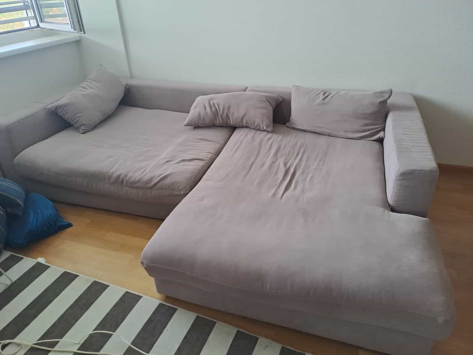 Ecksofa grau/taupe