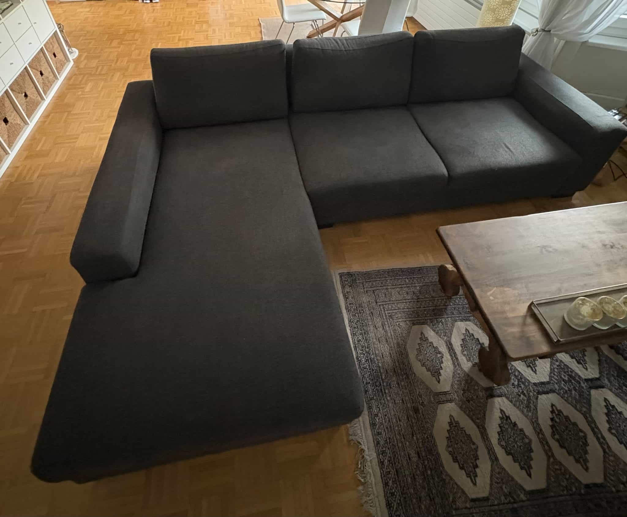 Corner sofa, dark grey, modular