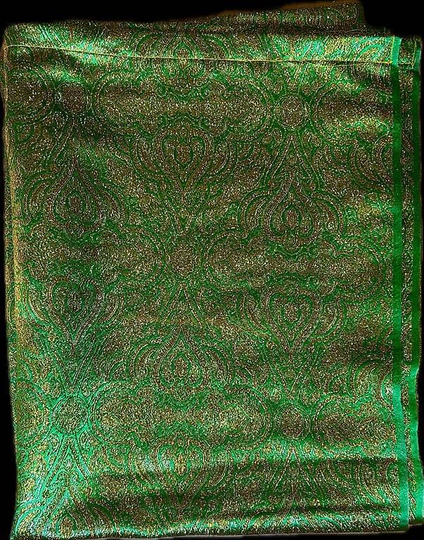 Glitzerstoff Grün-Gold