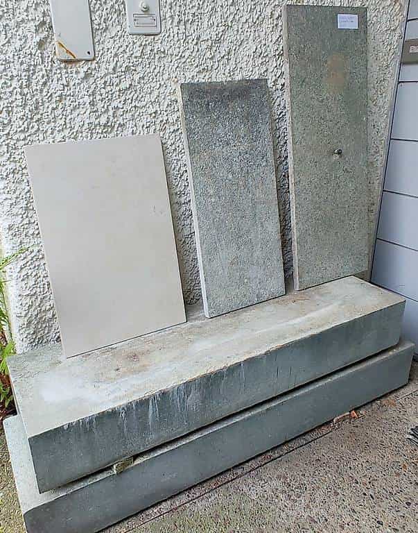2 Granitplatten 2 Blöcke Keramikplatte Garten Fussweg GRATIS