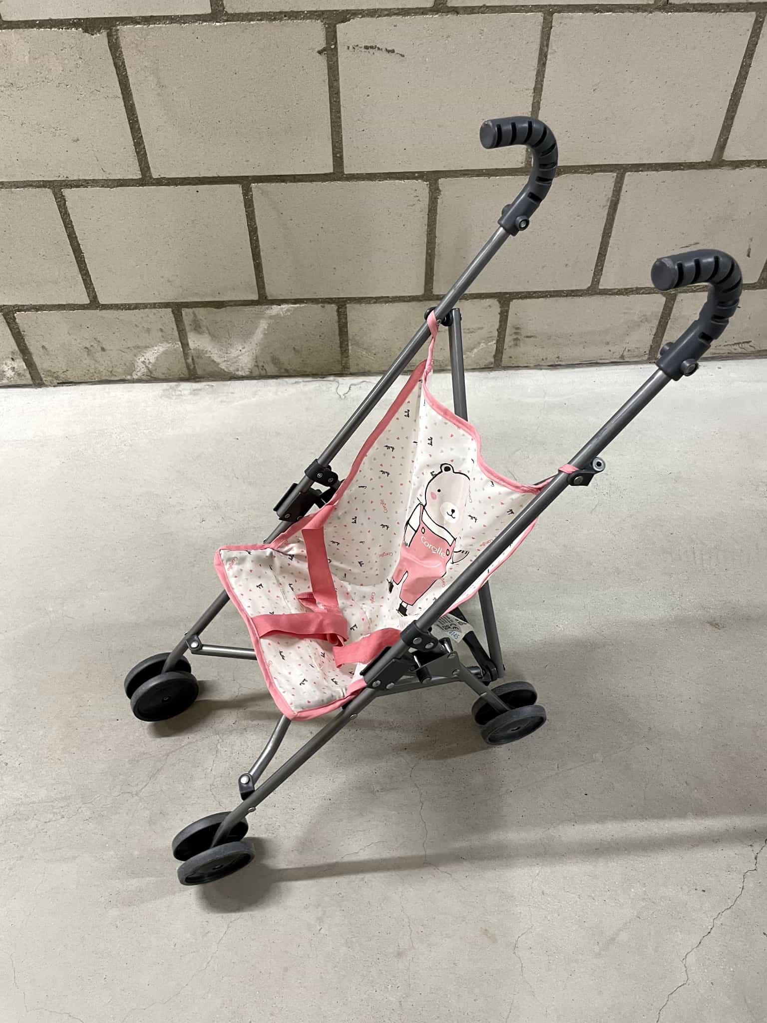 Poussette poupée Corolle rose et blanc