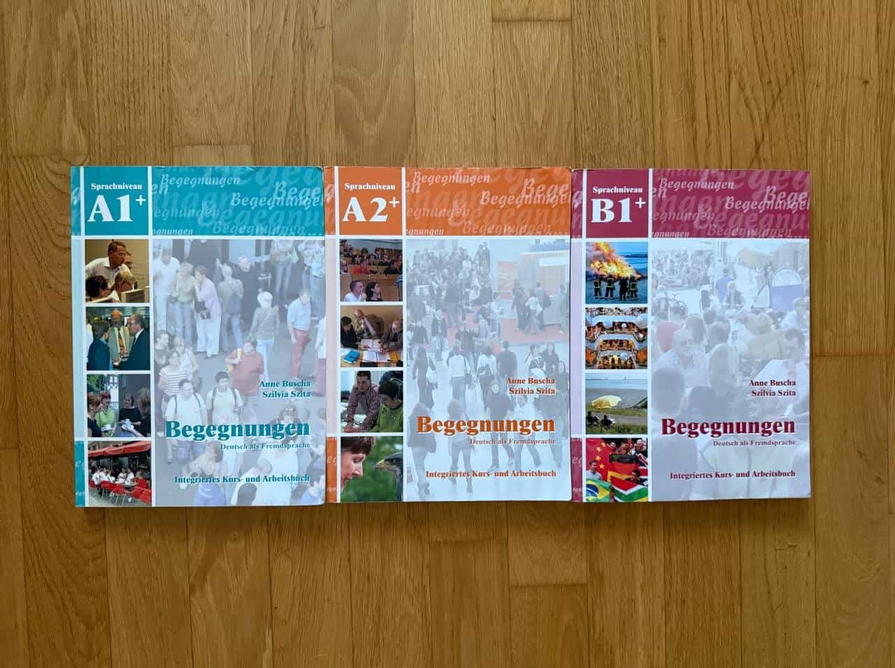 Deutschlehrbücher A1, A2, B1 mit CDs