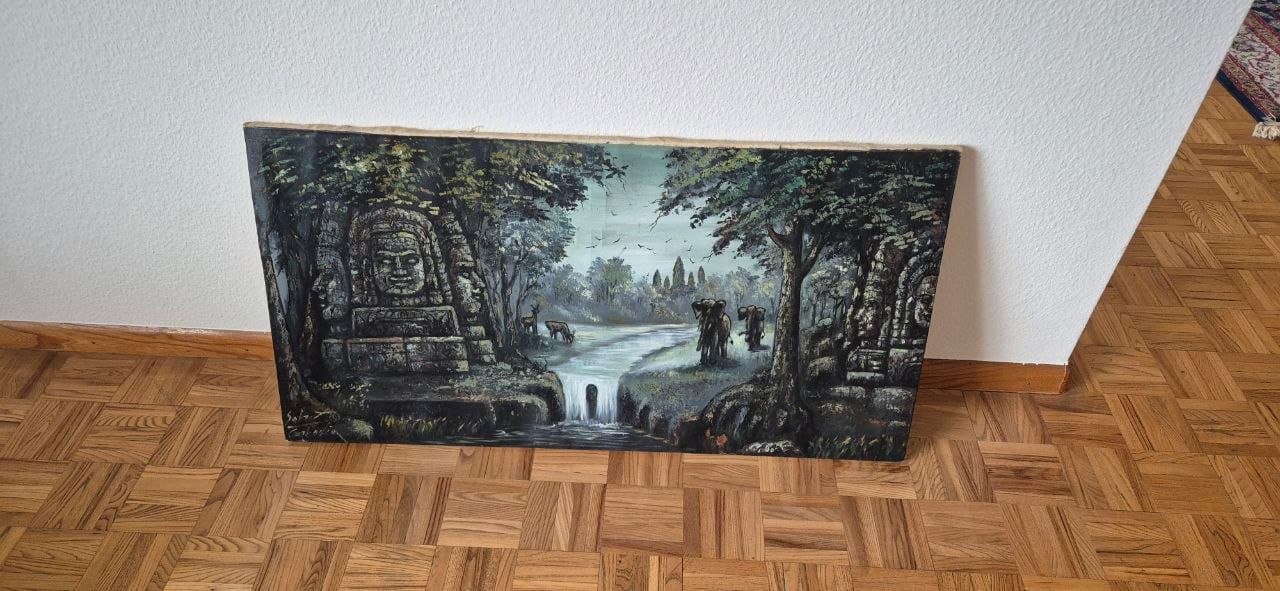 Malerei auf Holzrahmen