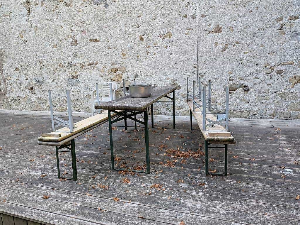 Table bois et banc pliables