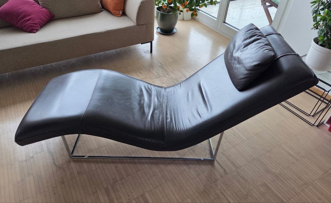 Liege / Chaiselongue Leder dunkelbraun