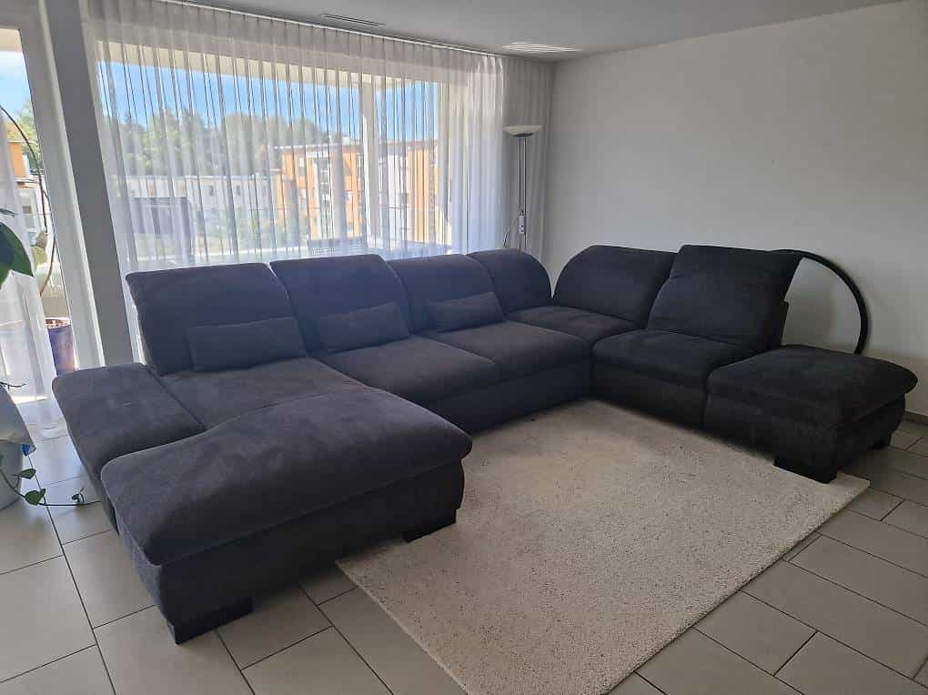 Wohnlandschaft mit Bettfunktion & Boxspringfederung GRATIS