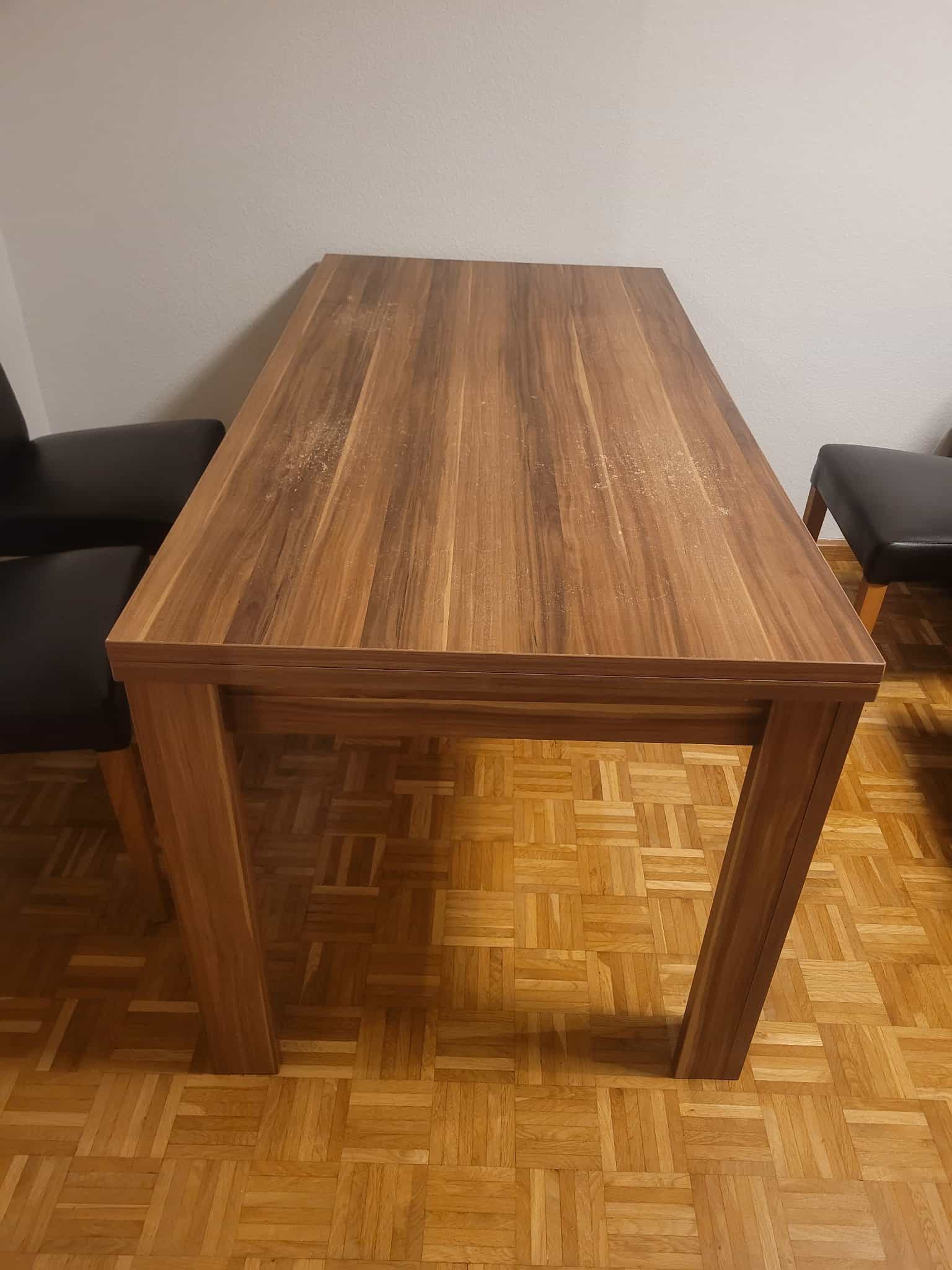 Esstisch ausziehbar, Holzoptik Nussbaum