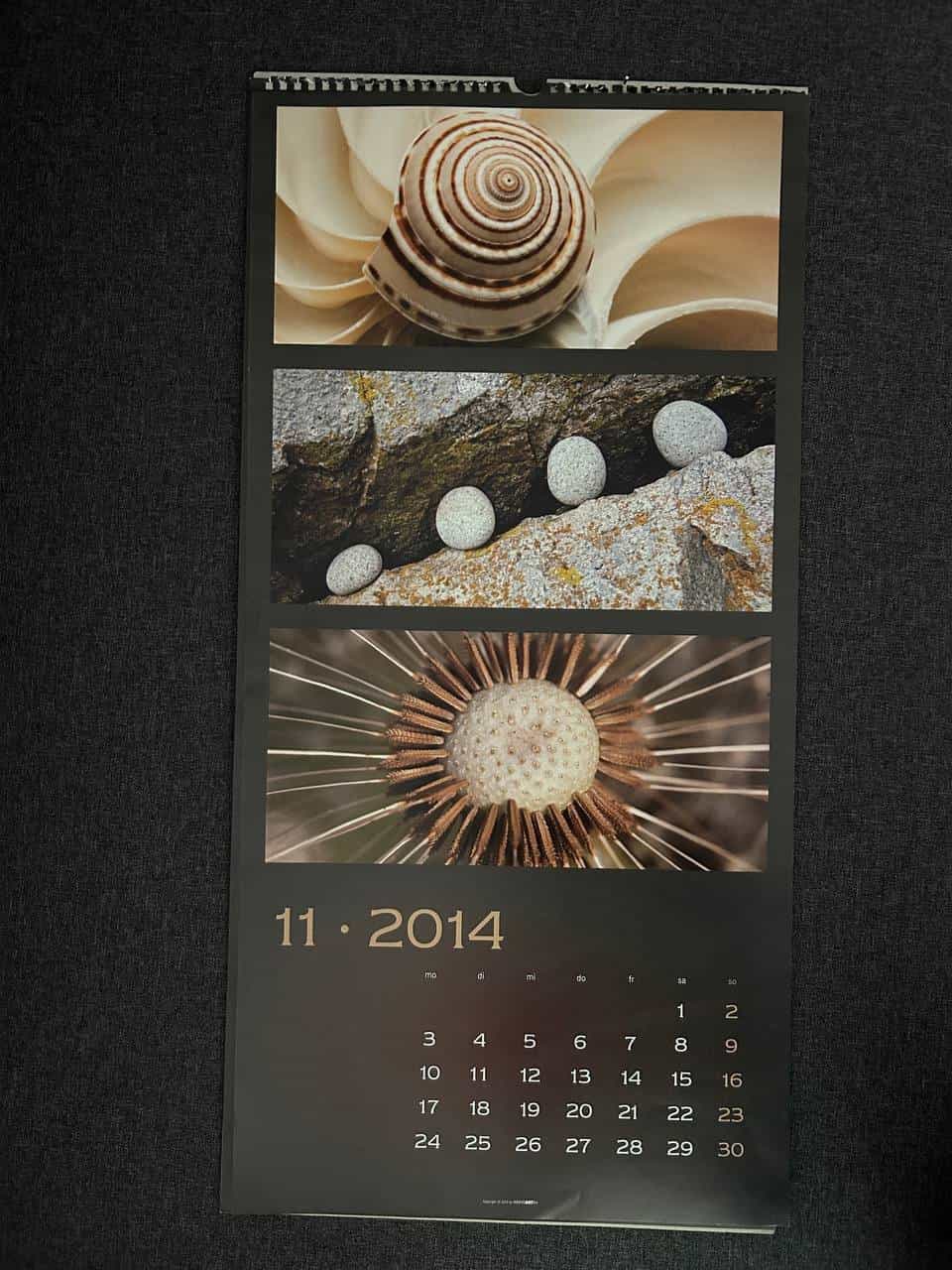 Alte Kalender mit Naturbildern