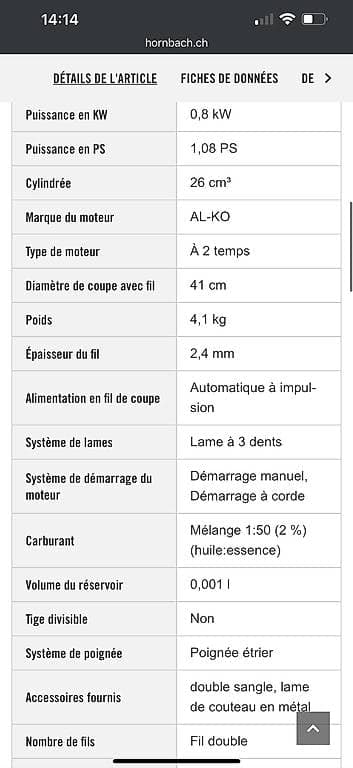 Débroussailleuse à essence NEUVE