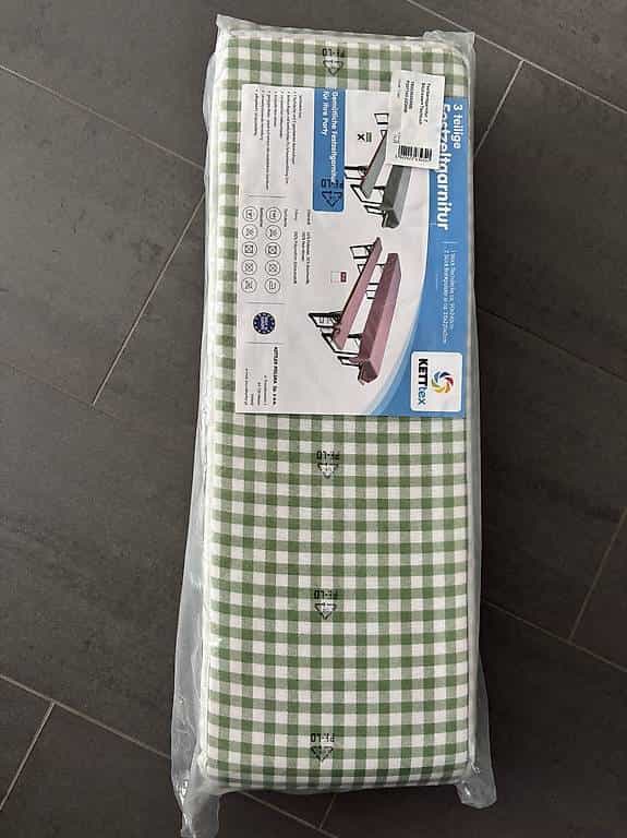 Tischdecke und Bankpolster für Festzeltgarnitur GrünWeiss
