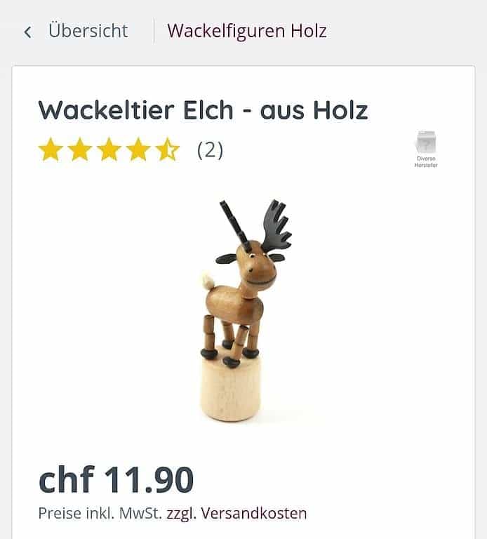 Wackeltier Holz