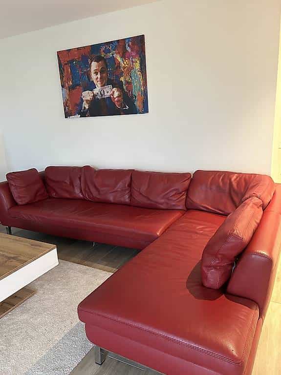 Rotes Leder-Ecksofa von Möbel Pfister GRATIS