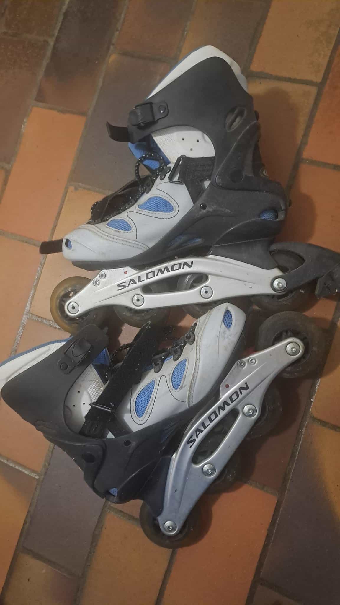 Inline Skates Salomon, weiss-blau Gr 40.5