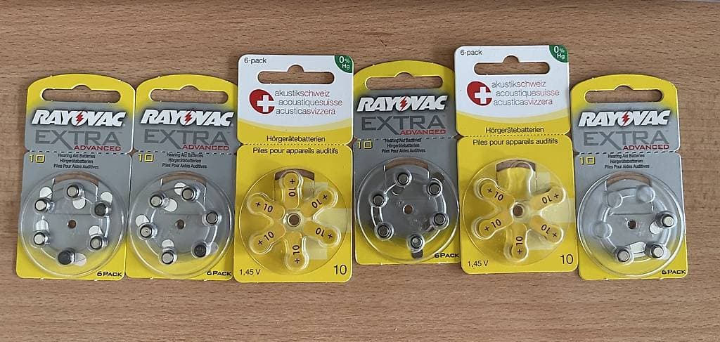 Batteries ZA 10 jaunes pour appareils auditifs