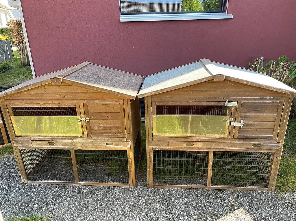 2 x Hasen-/Meerschweinchenstall mit Aussengehege
