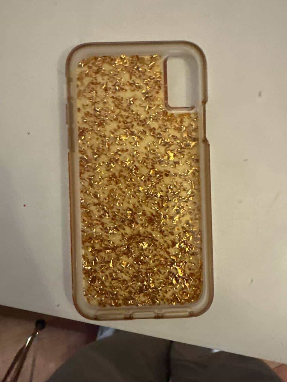 Goldene Glitzer-Handyhülle für iPhone X