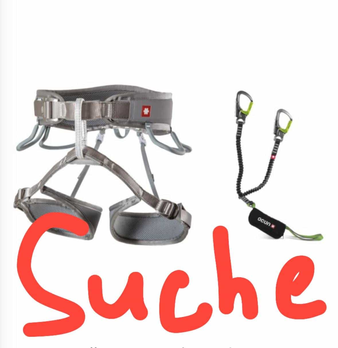 Klettergurt und Karabiner zu verschenken